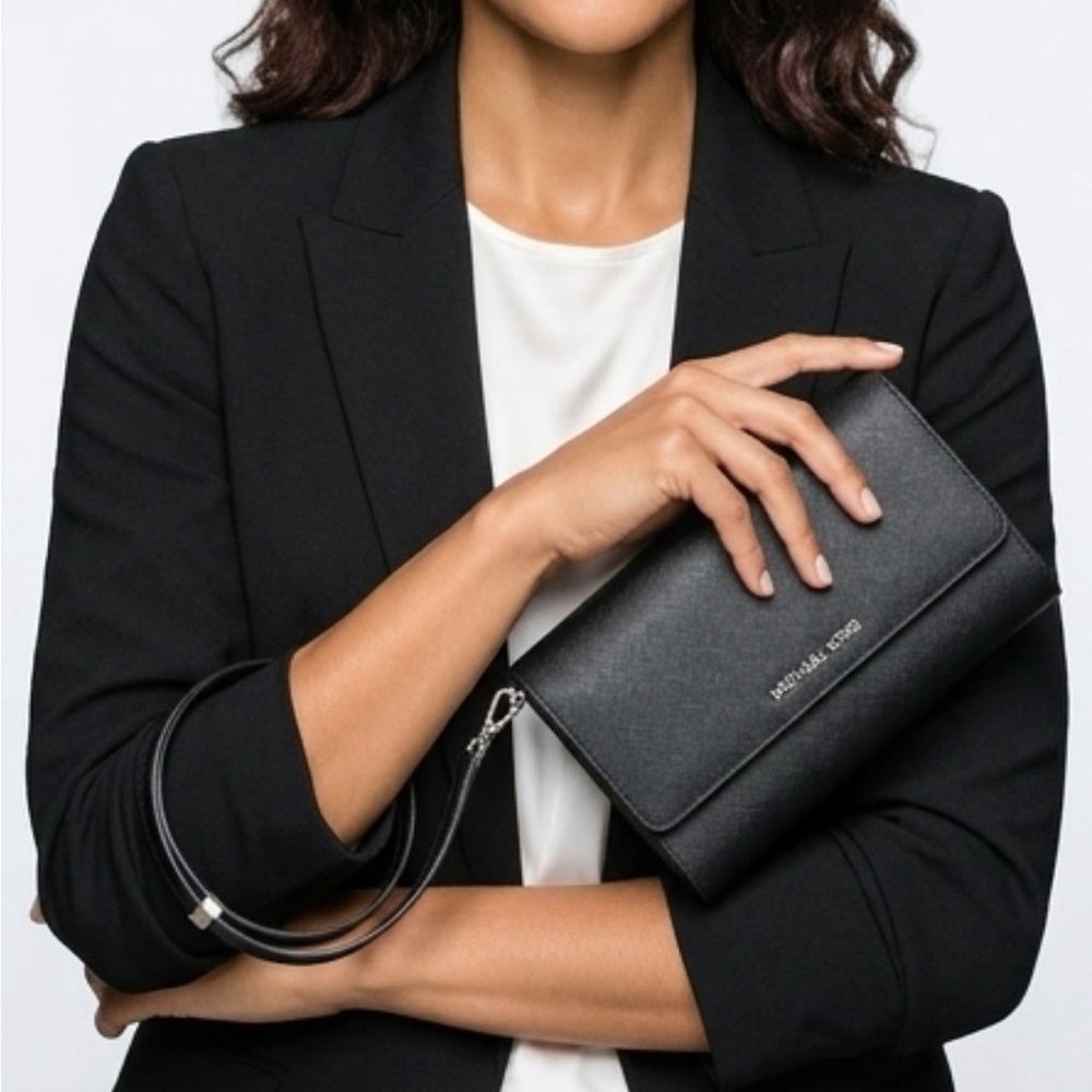 Michael Kors Jet Set Travel 3-in-1 Crossbody bag in Saffiano black leather